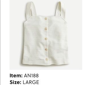 Jcrew Textured button-front tank in natural size large